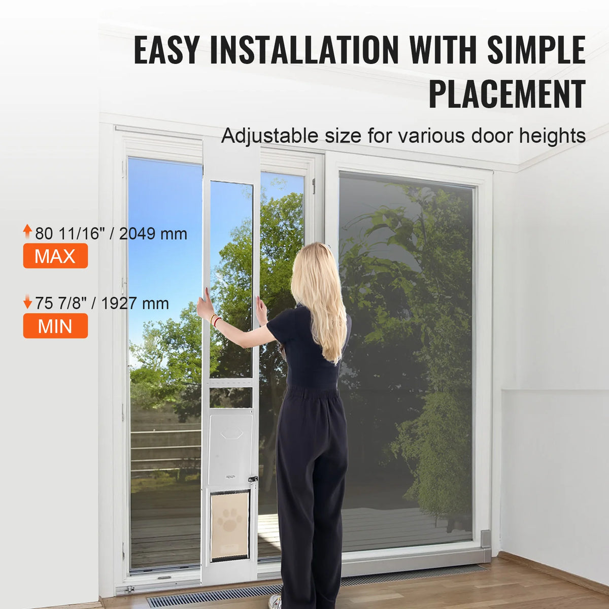 Adjustable Height Dog Door For Sliding Glass Doors Aluminum Frame