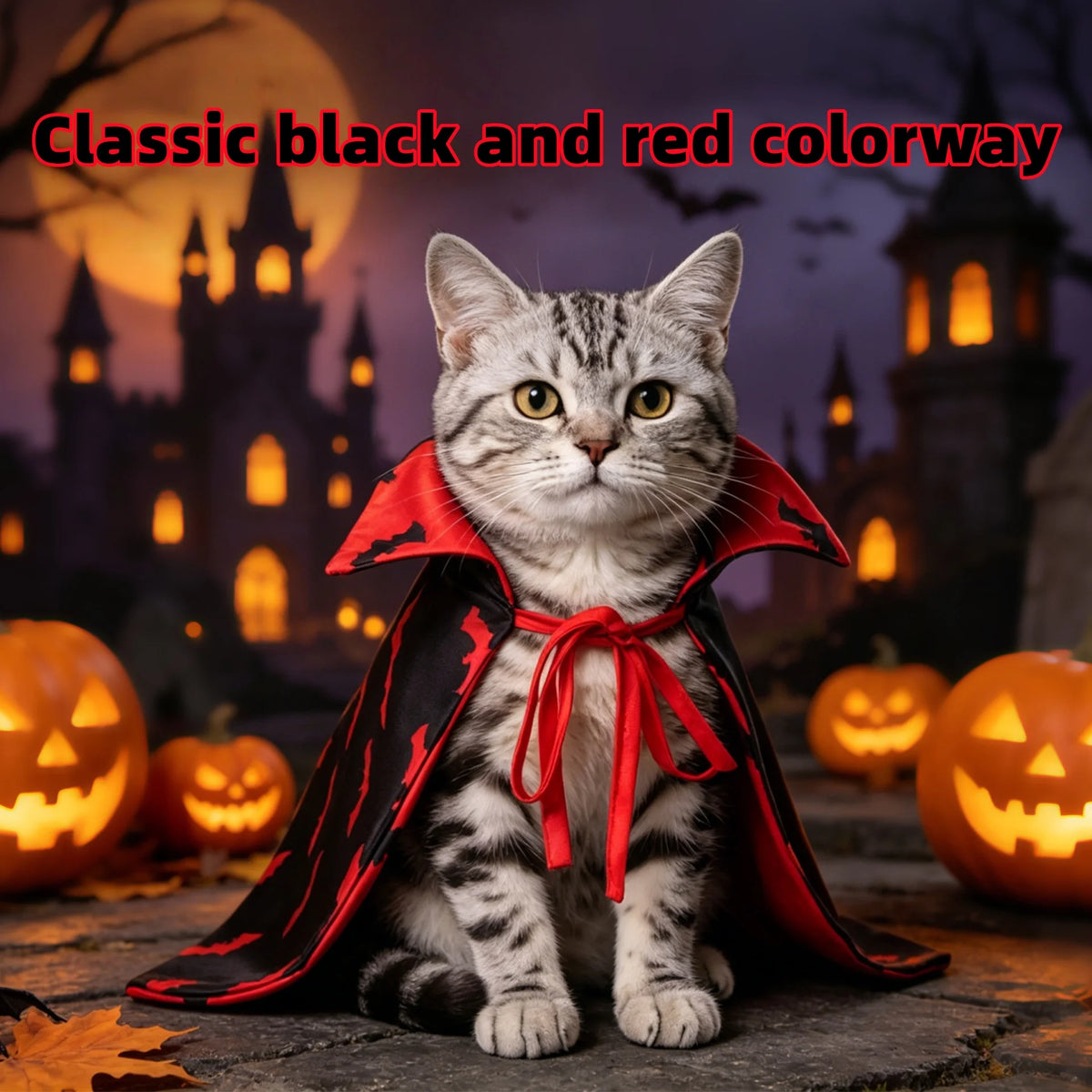 Halloween Reversible Bat Pet Cape Costume For Cats And Dogs