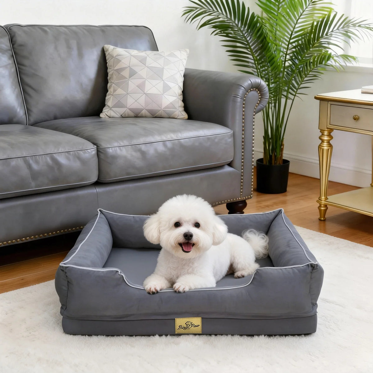 BINGOPAW Orthopedic Dog Sofa Bed With Washable Cover And Bolsters