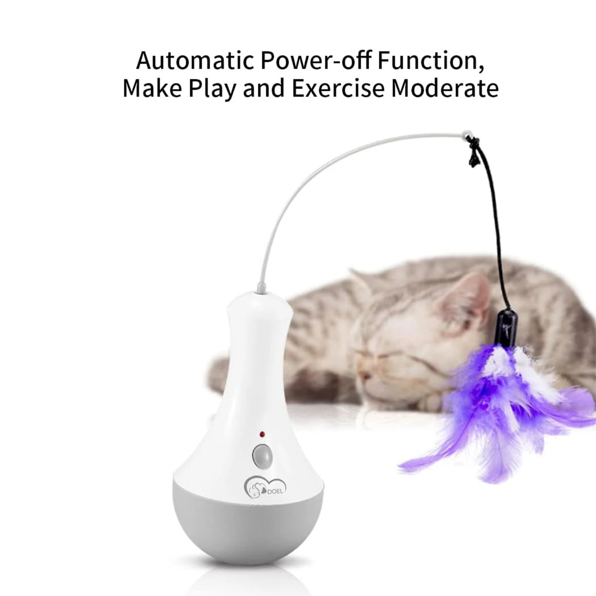 Automatic Rotating Cat Feather Toy Interactive Indoor Play Teaser