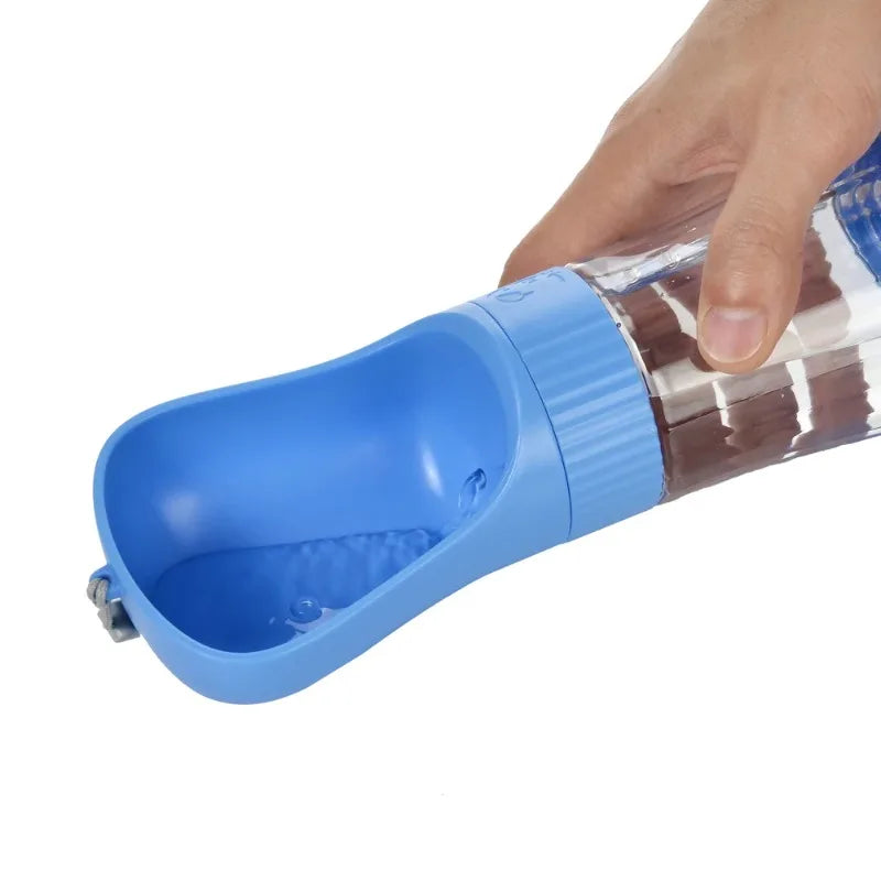 Travel Glass Pet Water Bottle With Integrated Food Container