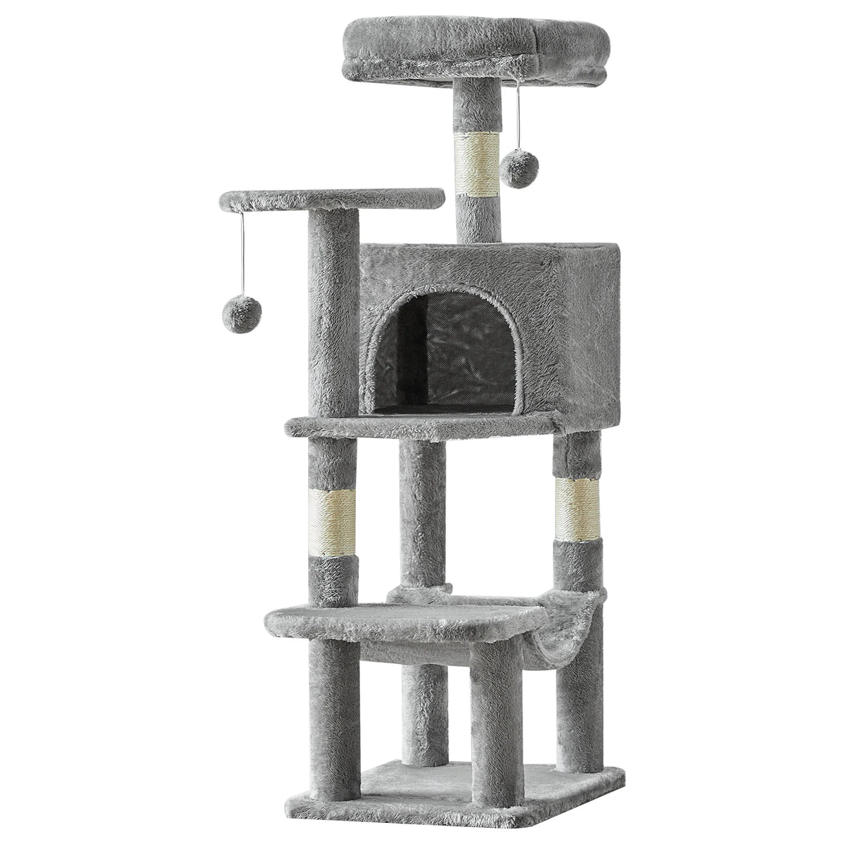 JHK Sturdy Multi Tier Cat Tree With Natural Sisal Posts