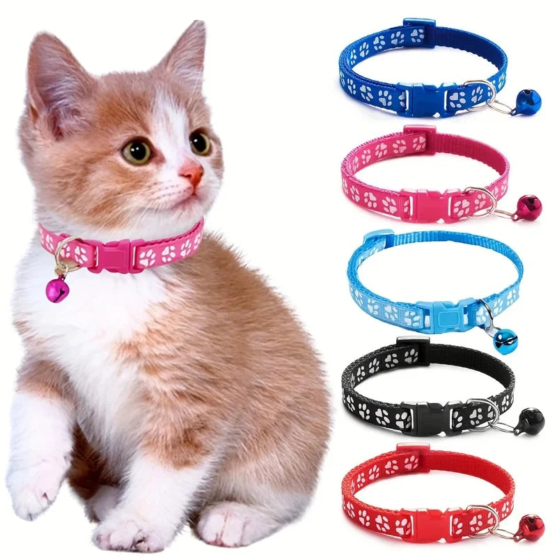 Adjustable Cat Collar With Bell And Decorative Ribbons