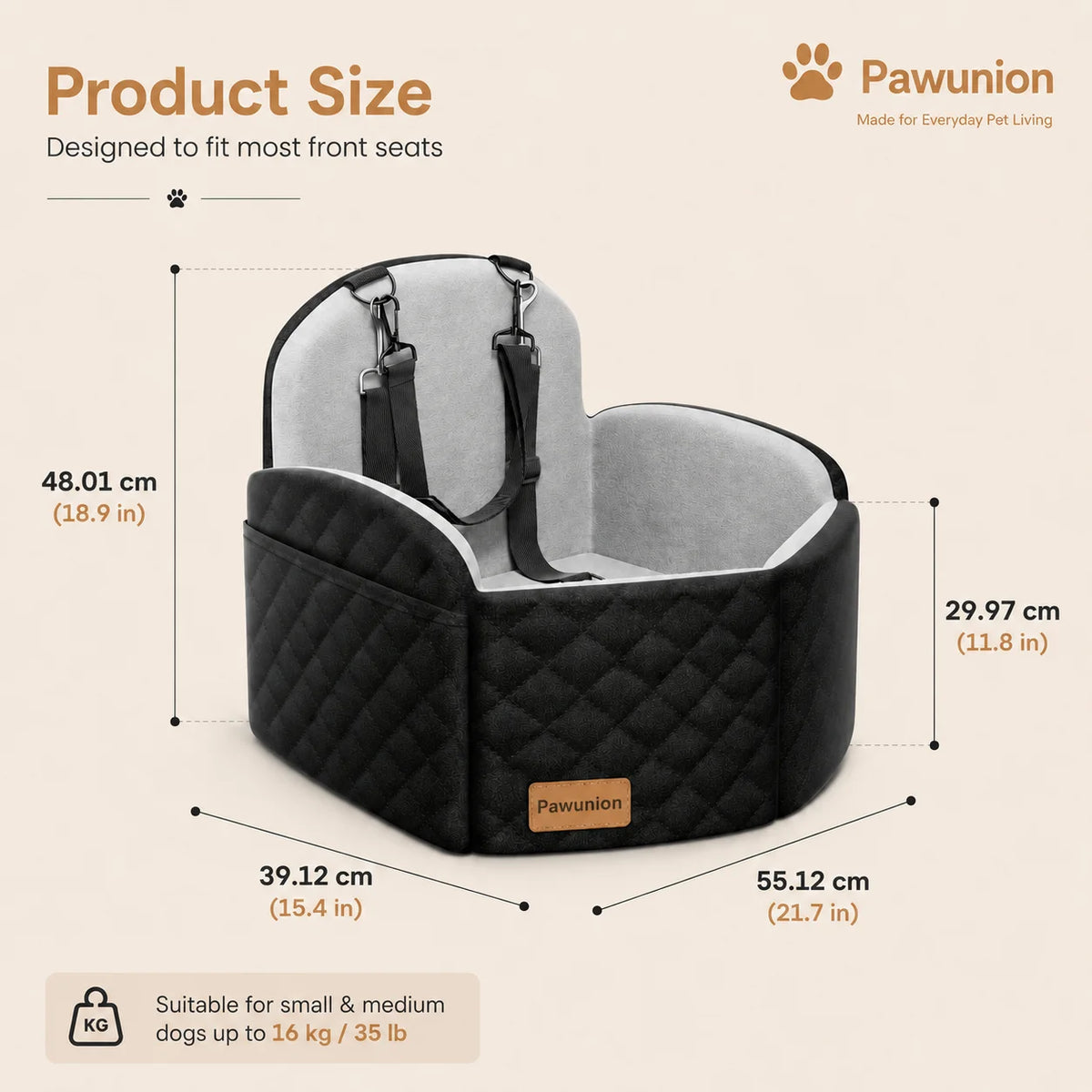 Memory Foam Travel Dog Car Seat With Cool Mat Cover