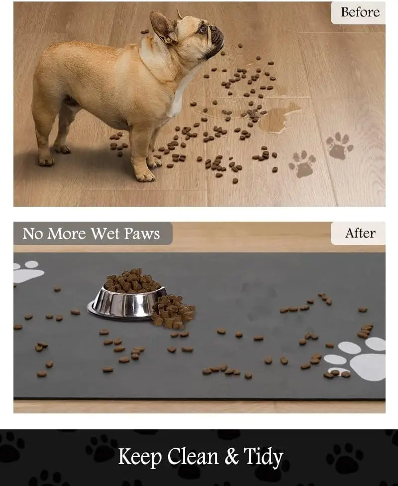 Super Absorbent Pet Feeding Mat With Waterproof Rubber Backing
