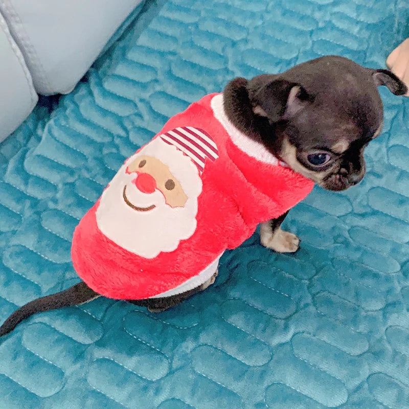 Warm Fleece Print Dog Sweater For Small Breeds And Puppies