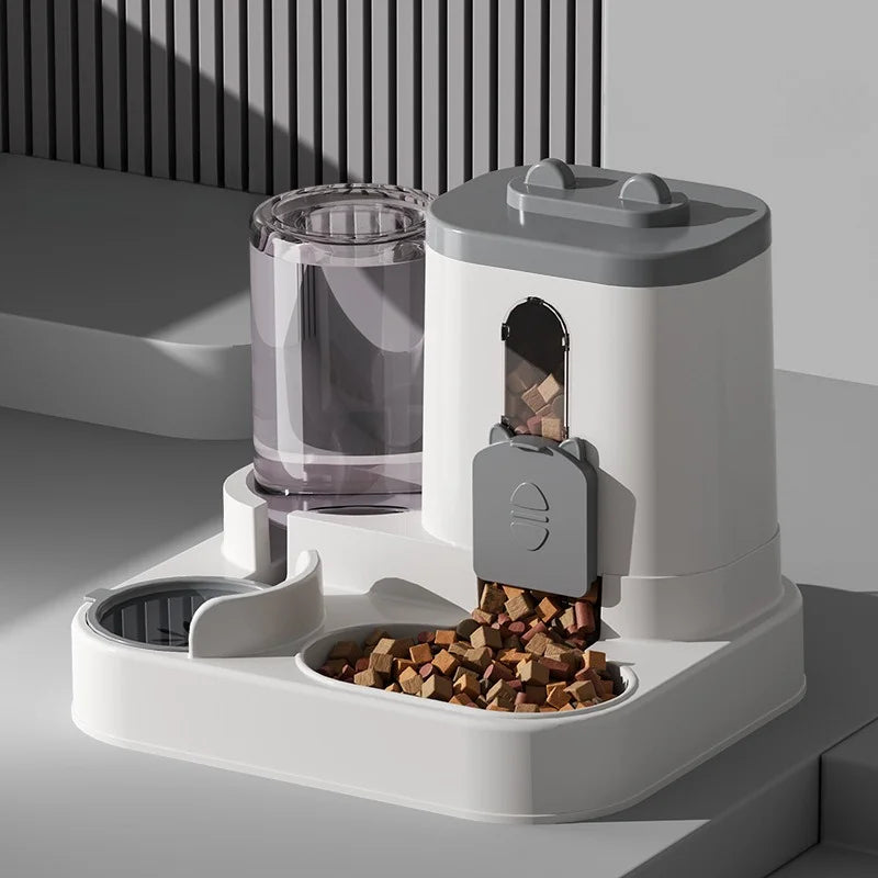 Automatic Pet Feeder With Spill Proof Bowl And Water Fountain