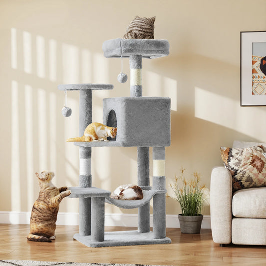 JHK Sturdy Multi Tier Cat Tree With Natural Sisal Posts