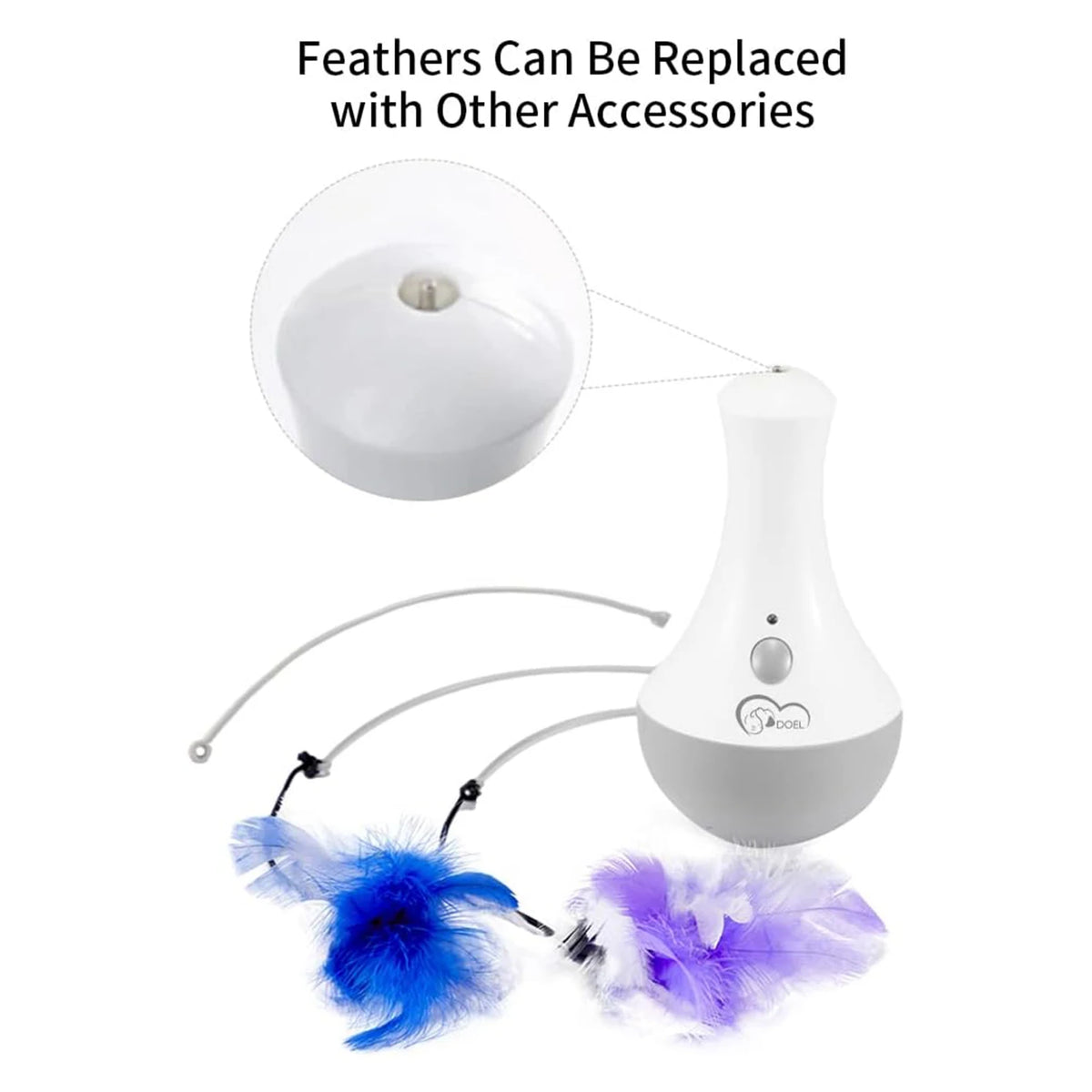 Automatic Rotating Cat Feather Toy Interactive Indoor Play Teaser